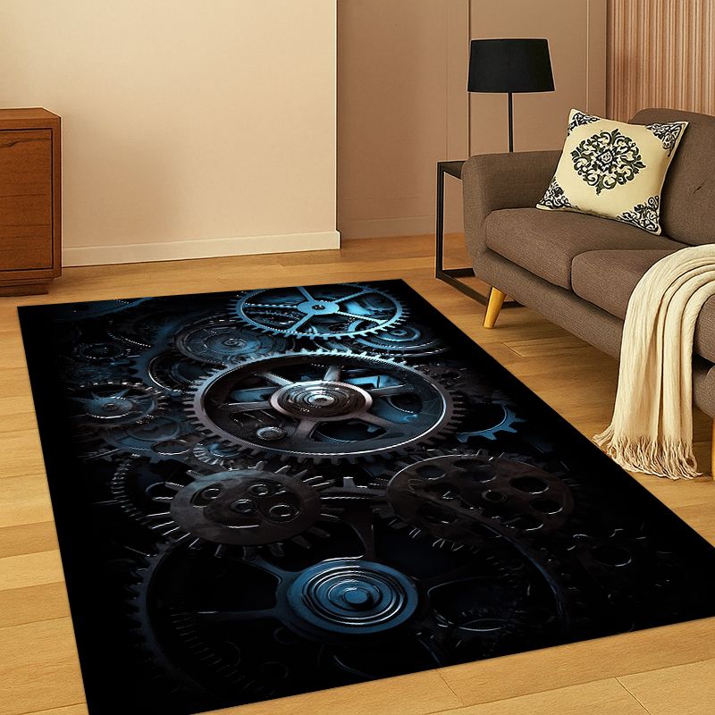 Motorcycle Gear Wash - Retro Metal Mechanical Wheel Gear Carpet